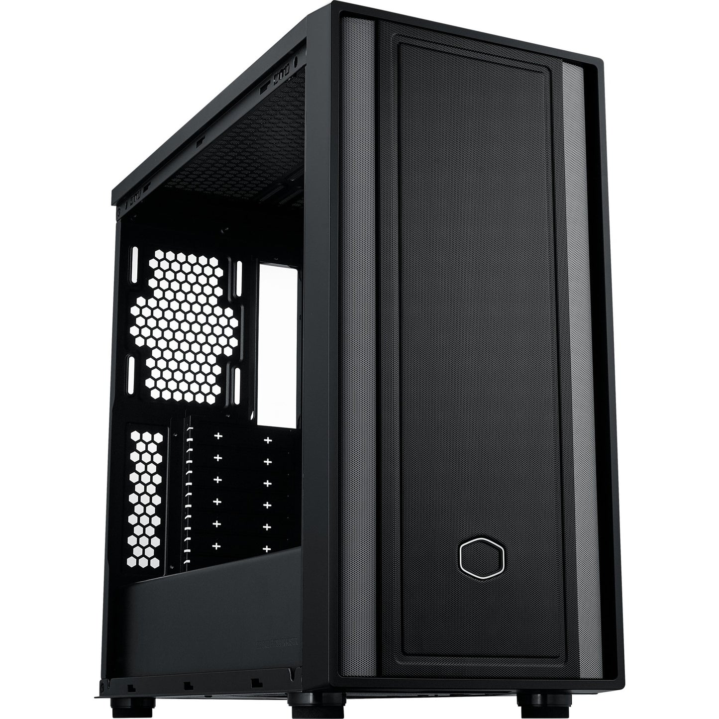 Cooler master masterbox 600 lite midi tower behuizing (zwart | 2x usb-a | 1x usb-c | rgb | tempered glass)