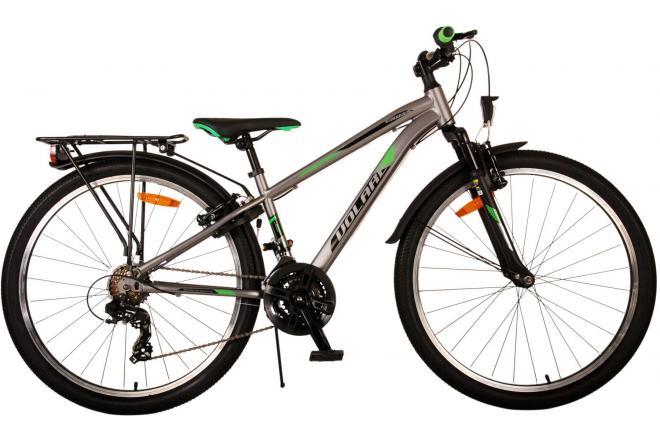 Bicicleta para niños Volare Cross - Niños - 26 pulgadas - gris - 18 engranajes - Dos frenos de mano