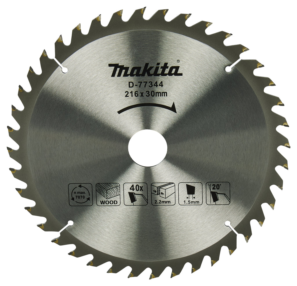Makita accessoires makita afkortzaagblad hout 216x30x1,5 40t 20g, ls0816f - d-77344