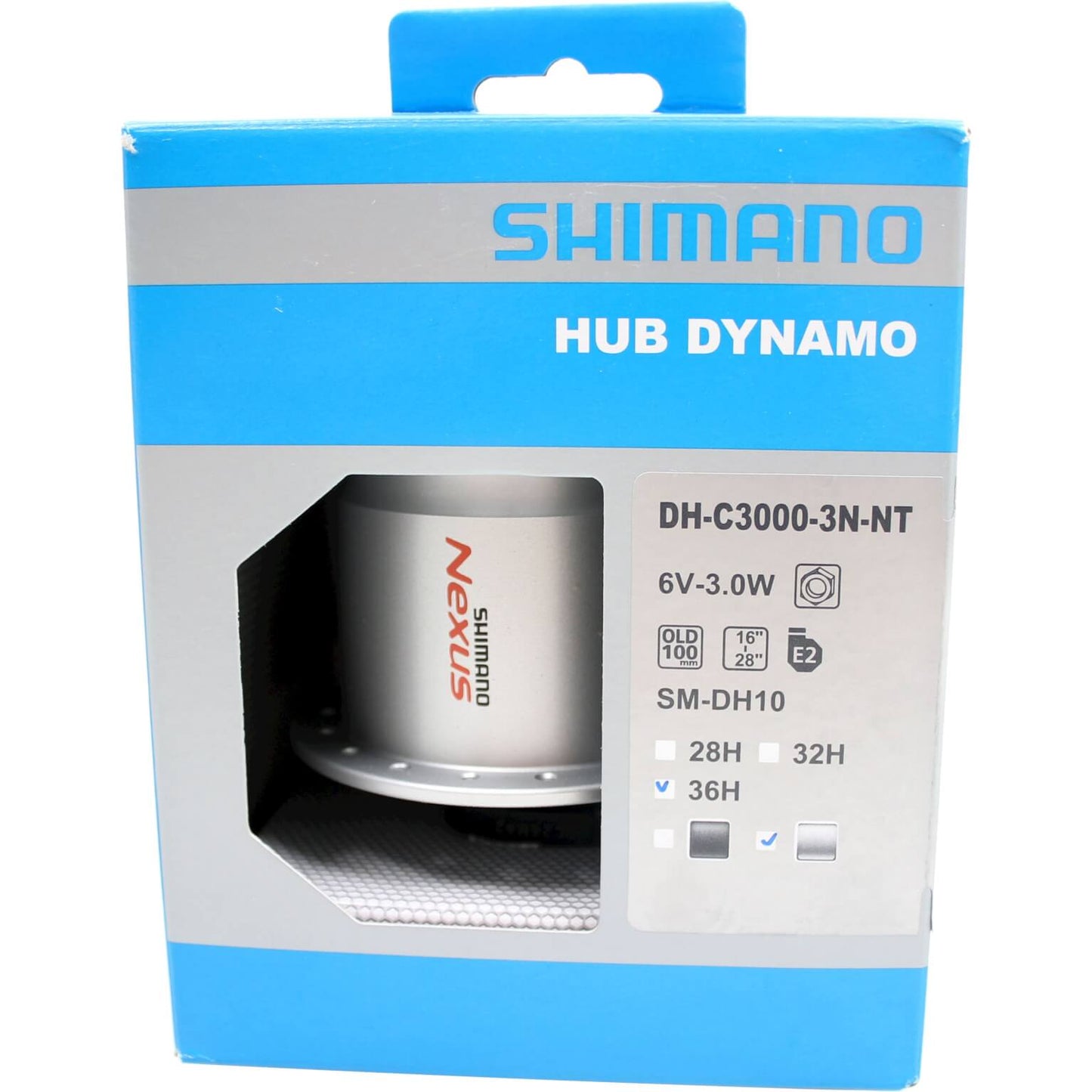 Shimano Dynamo Naf 100 36 Silver DH-C3000 6V 3.0W NUT
