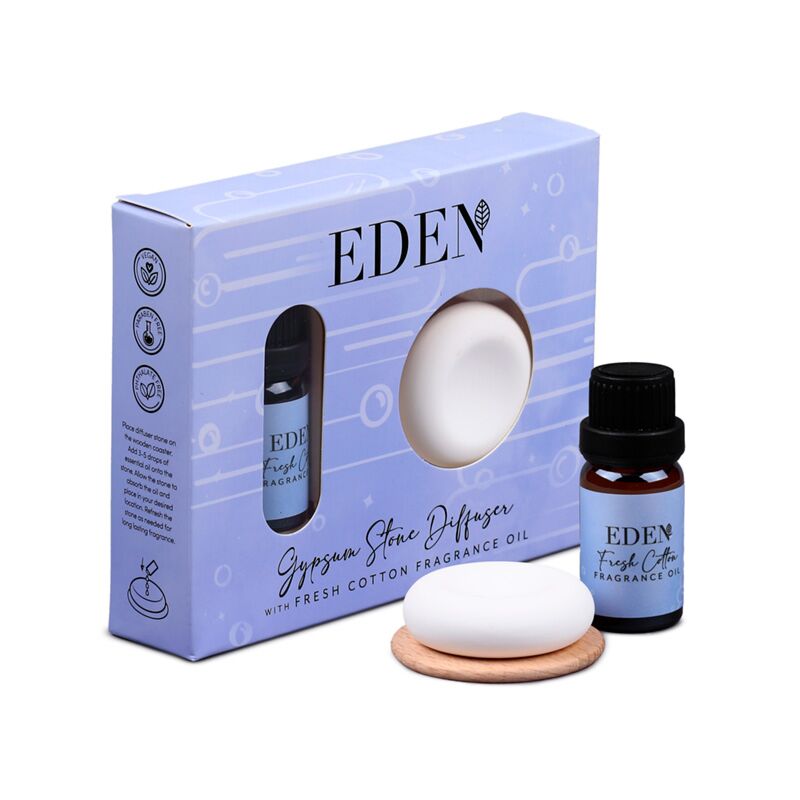 Diffusore in pietra di gesso fresco di cotone e set di oli profumati