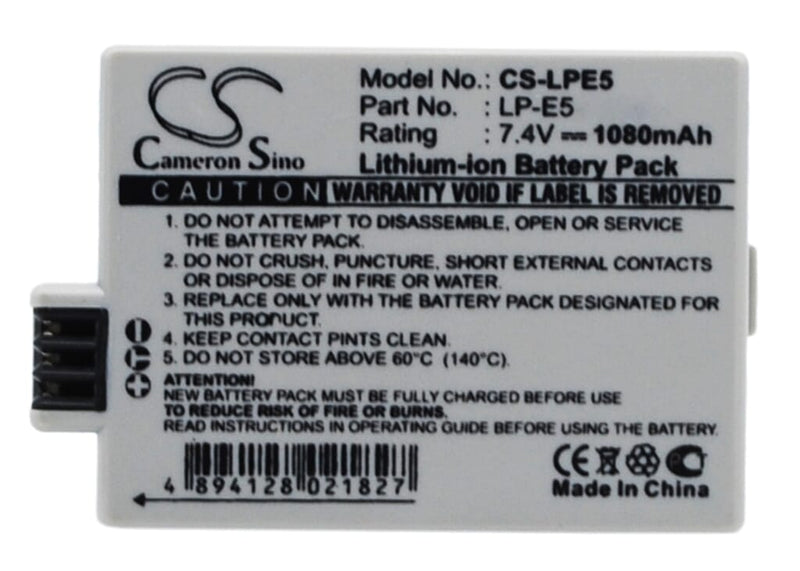 Batteria per fotocamera digitale Blu-Basic 7.4V 1080MAH Li-ion per canone