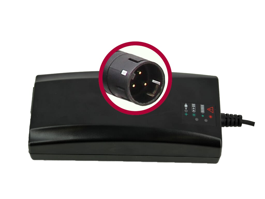 Bmz charger li-ion 42v 4a plug round 3-pin