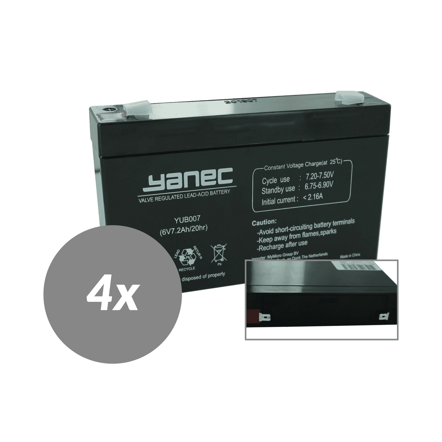 Conjunto de reemplazo de batería Yanec UPS RBC34 (Cables de exclusión)
