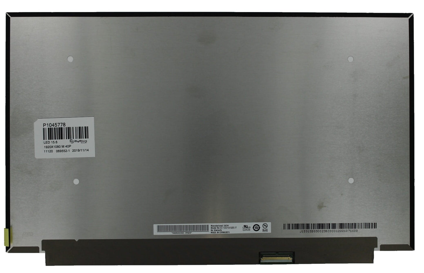 15.6 inch lcd scherm 1920x1080 mat 40pin, ips, 144hz