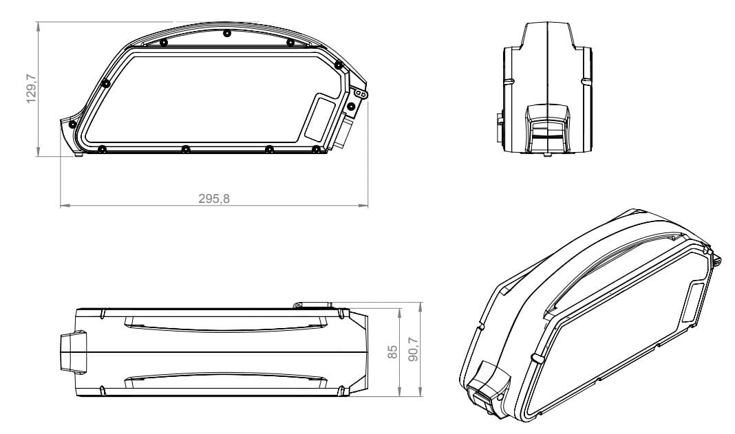 Batería de bicicleta de visión de ebiica para el marco clásico de 612wh