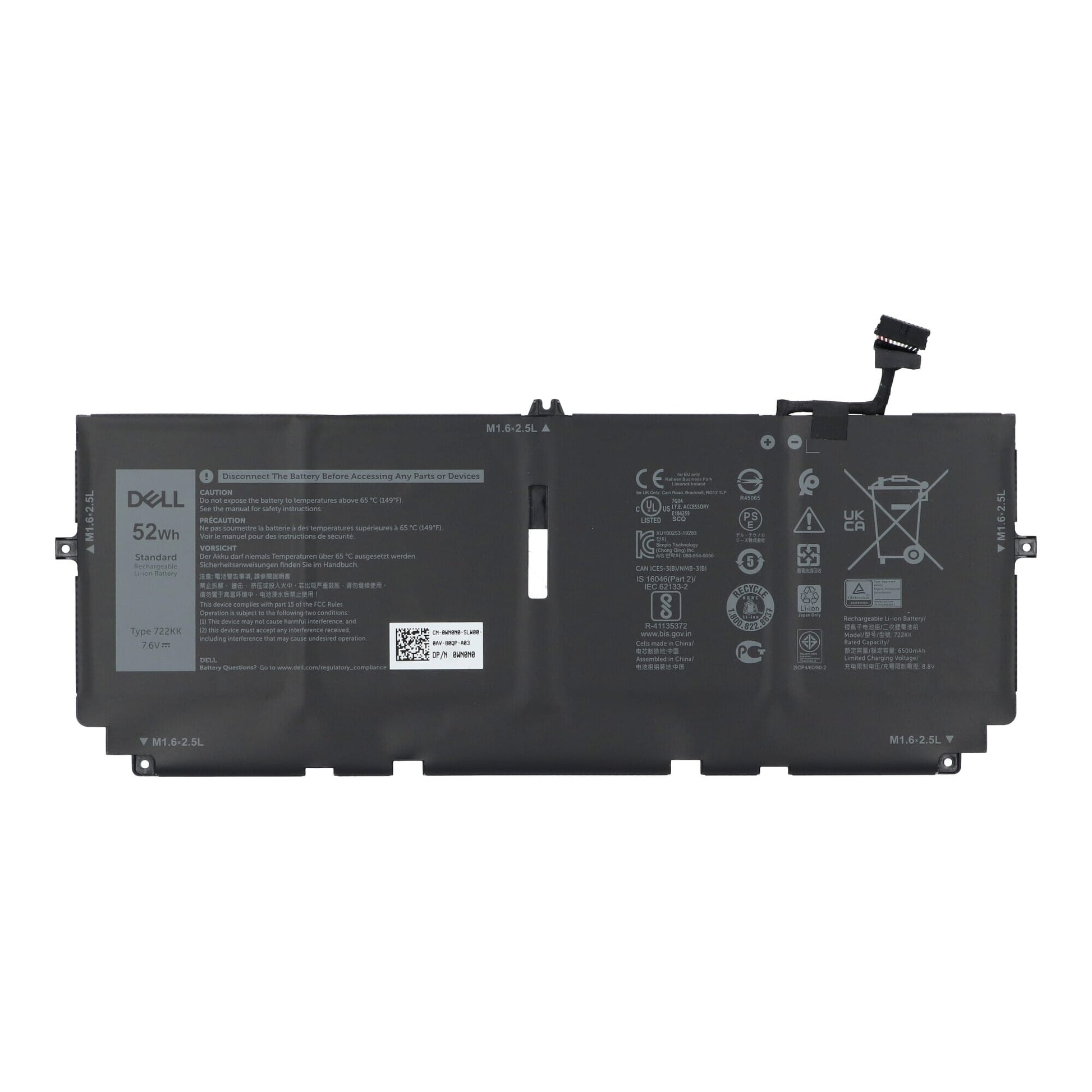 Dell laptop battery 6500 mAh