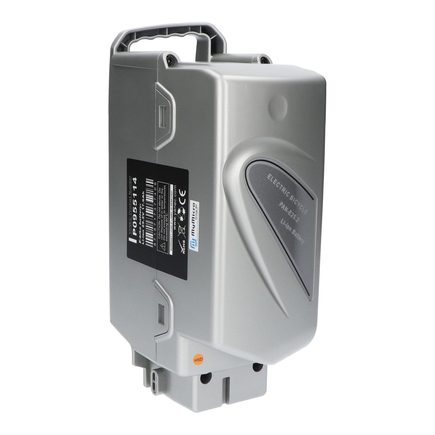 Panasonic compatible fietsaccu 26v 18ah zilver