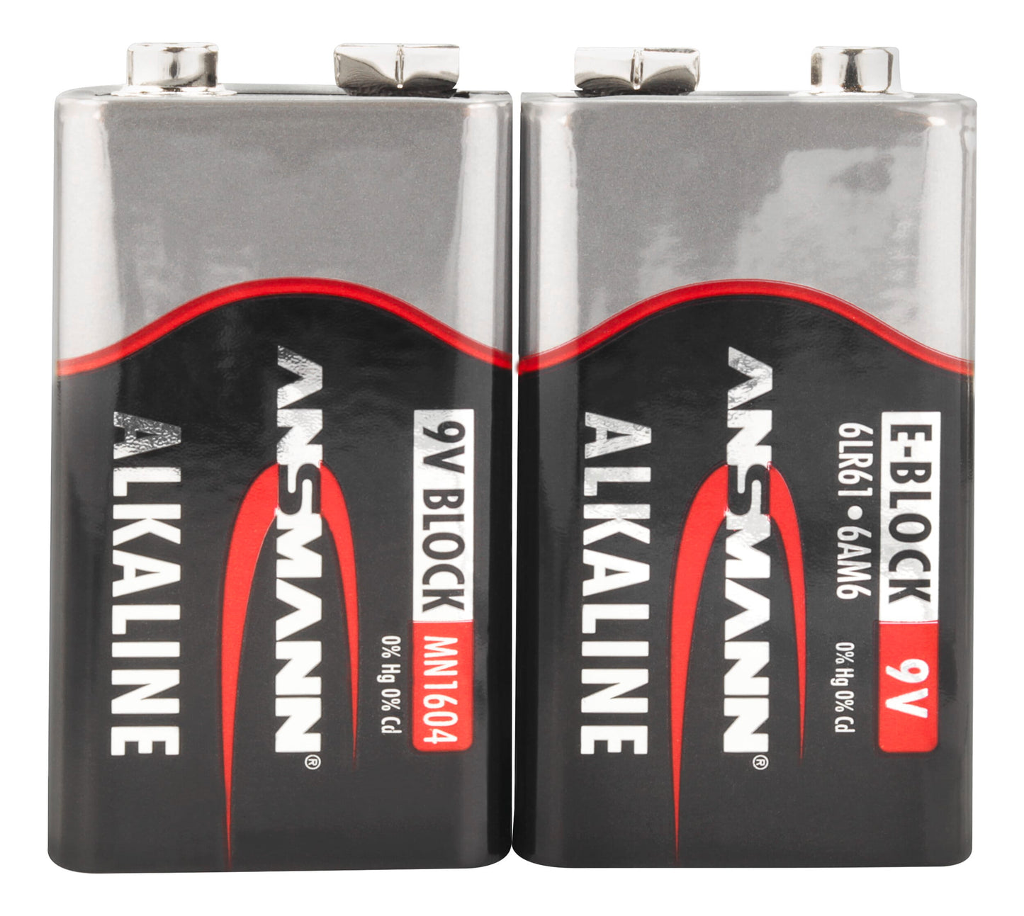 Ansmann alkaline batterij 9 volt e blok 6lr61 2 pcs. krimp