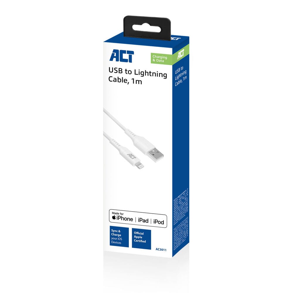 Actuar USB A a Lightning Load Data Cable 1M MFI Certificado