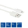 Actuar USB A a Lightning Load Data Cable 1M Nylon White