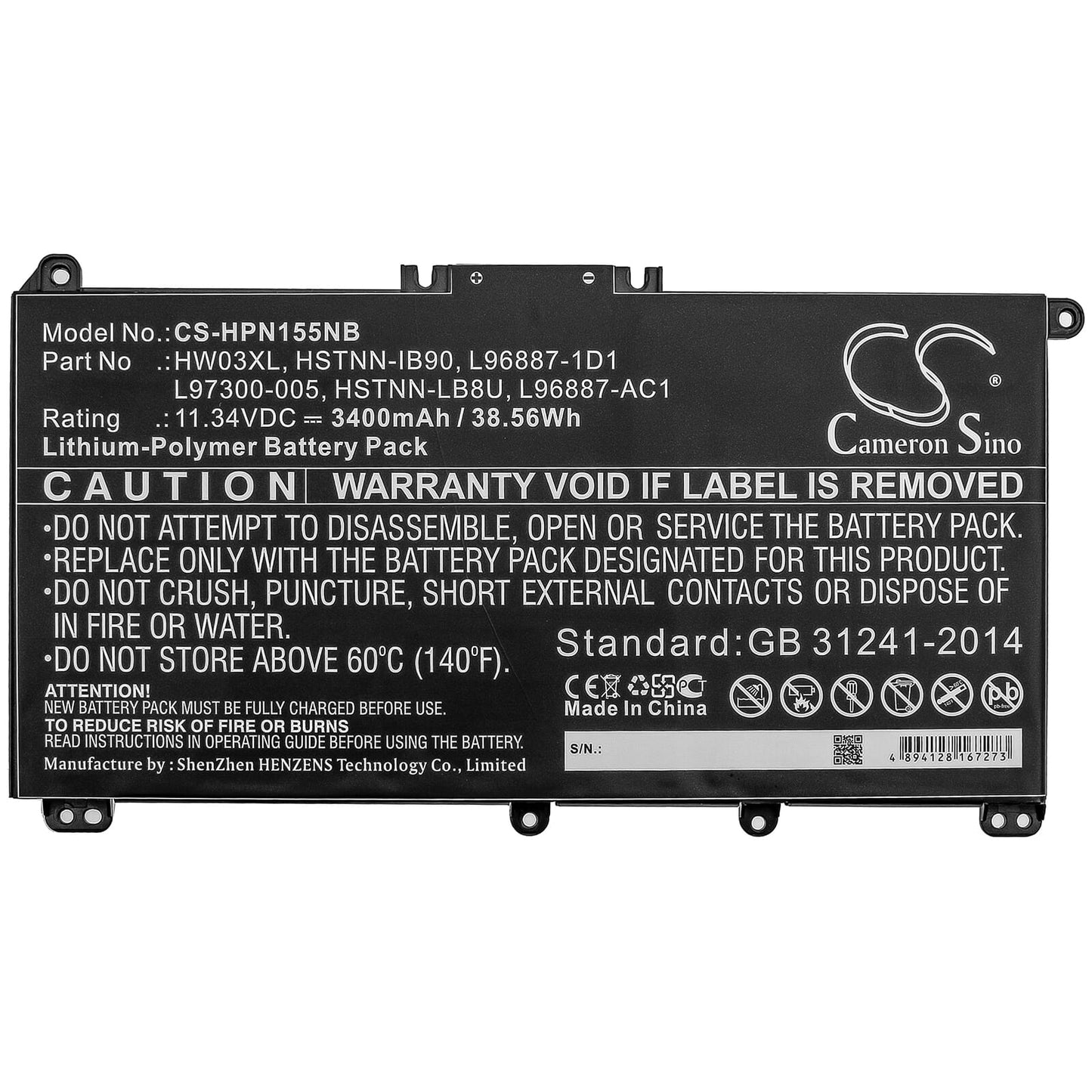 Batteria per laptop sostitutiva 3400 mAh