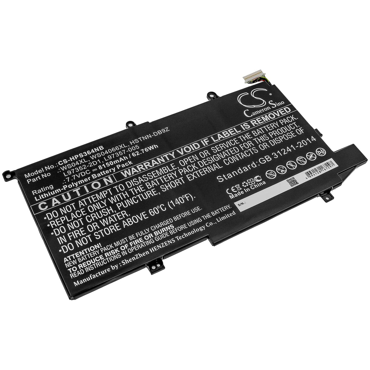 Batteria per laptop di sostituzione 8150 mAh