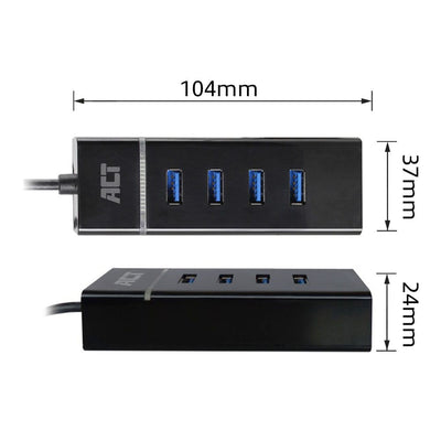 ACT Conectividad USB-C HUB 3.2 con 4 puertos USB-A