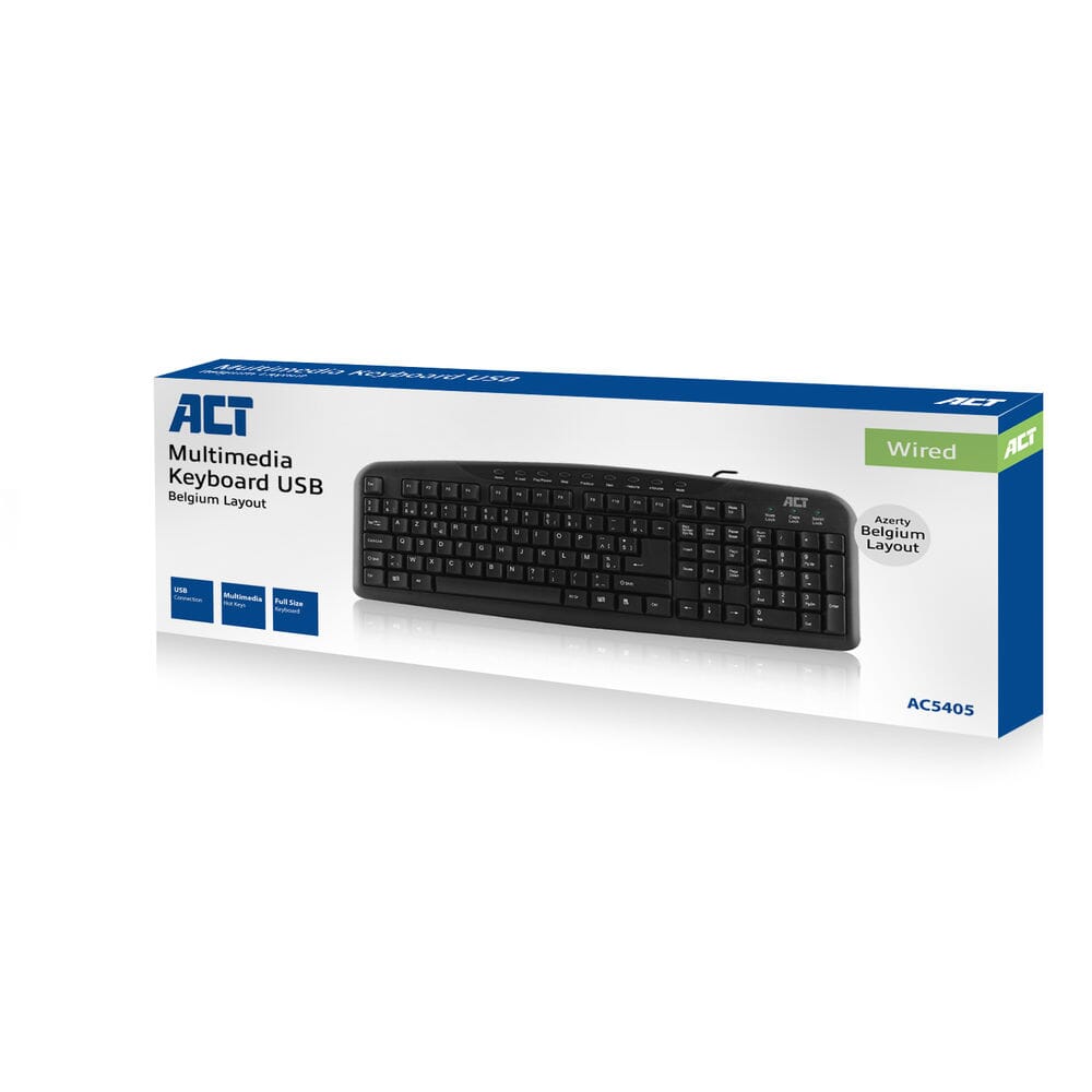 Act toetsenbord usb, azerty, zwart