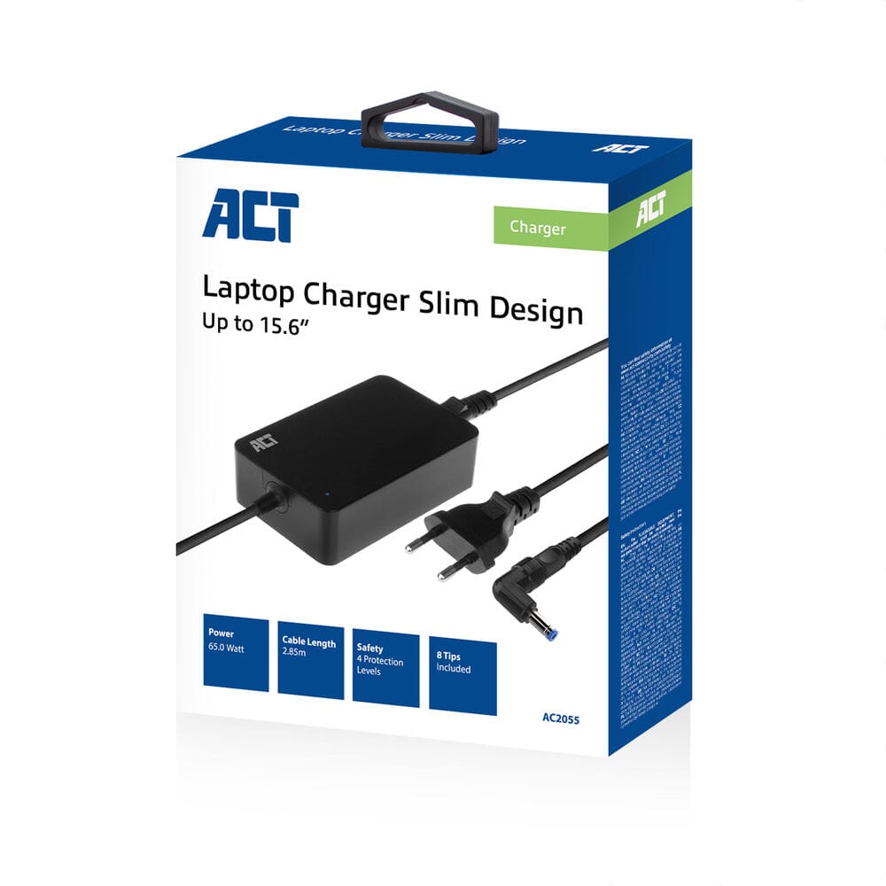 ACT compacto ElptaTerkader 65W (para computadoras portátiles de hasta 15.6 pulgadas)