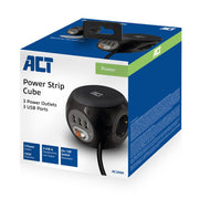 Act vierkante stekkerdoos (pdu) met 3 sockets type f 1,5m - afbeelding 5