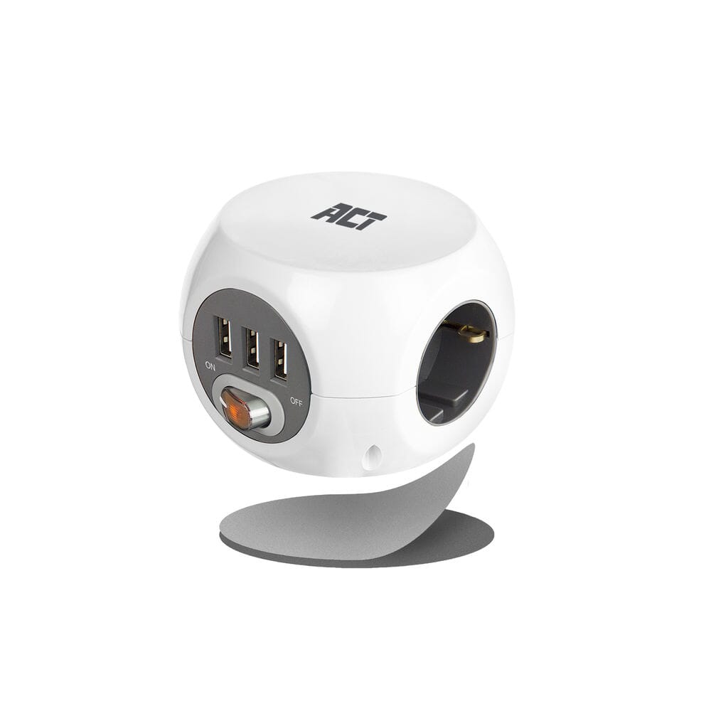 ACT Square Socket (PDU) con 3 enchufes tipo F 1.5m