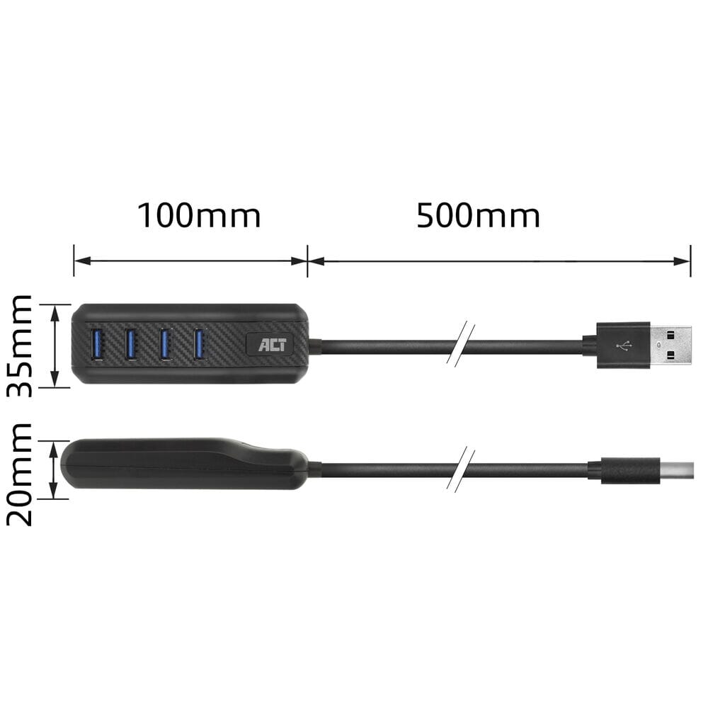 ACT USB-A HUB 3.0, 4 puertos USB-A