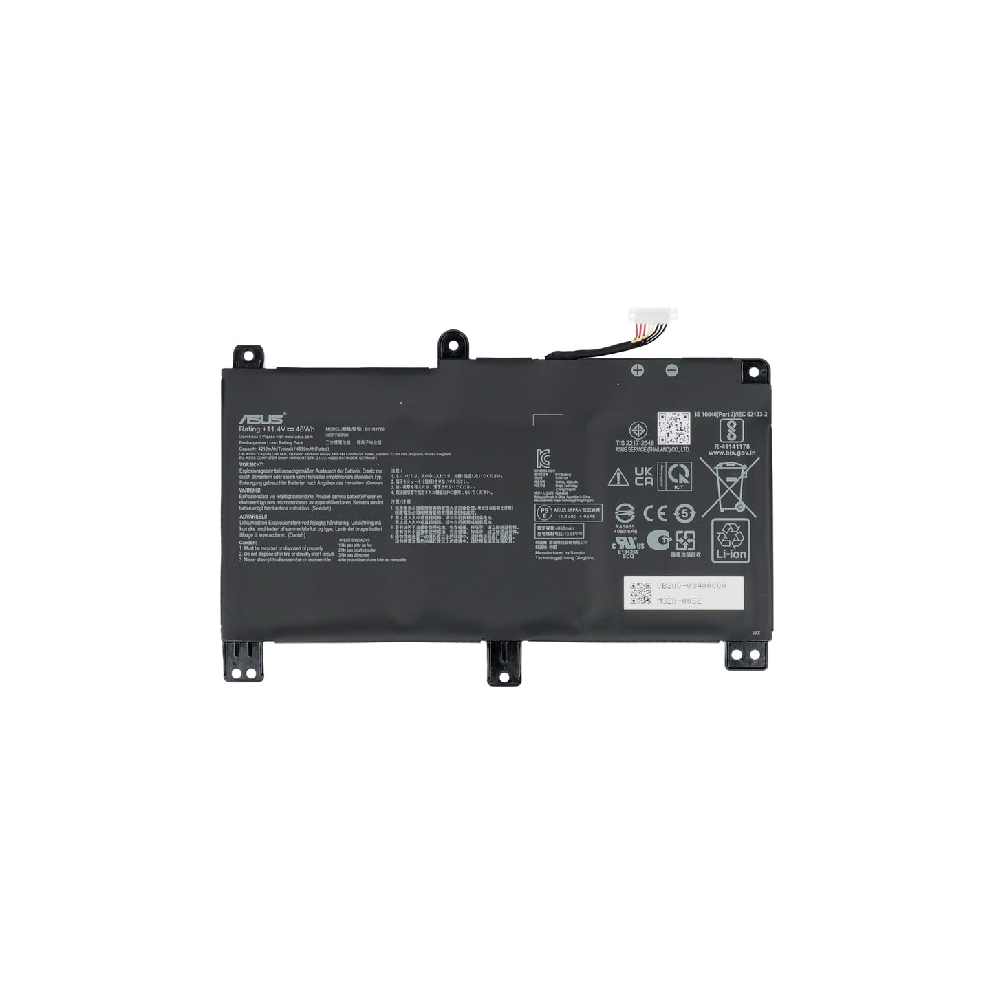 ASUS BATERÍA DE LAPTOP 4200MAH