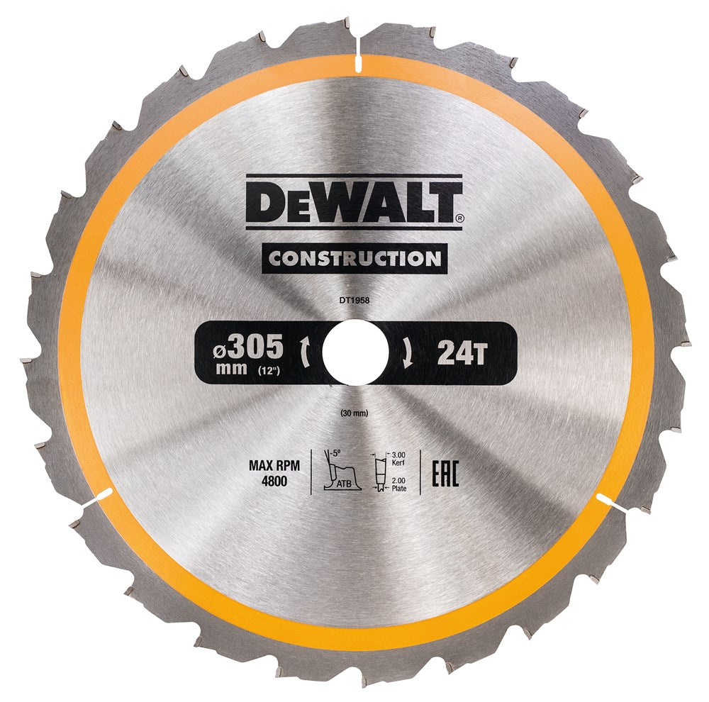 Accessori Dewalt lama per sega circolare 305x30x24t, negativa 5°, tacca 3mm - dt1958-qz