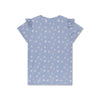 Fiore margherite | Camicia da bagno blu UV con maniche corte