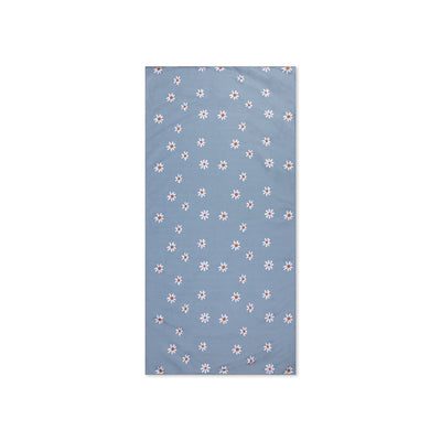 Flor de margarita | Toalla azul microfie 135 x 65 cm