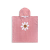 Daisy flower | rood witte katoenen strandponcho 65 x 65 cm