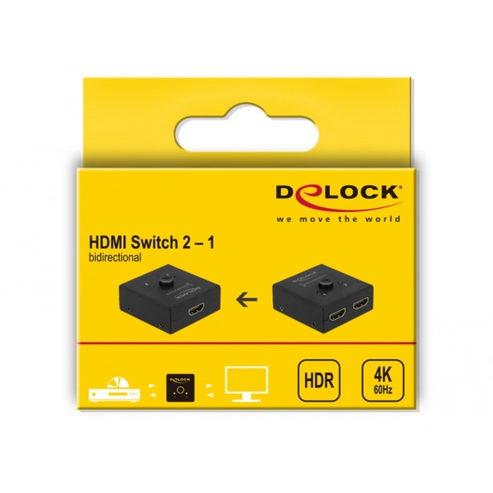 Delock HDMI Switch 2 1 bidirezionale 4K 60 Hz