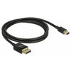 Delock mini displayport > displayport kabel (zwart, 1 meter, 8k 60 hz )