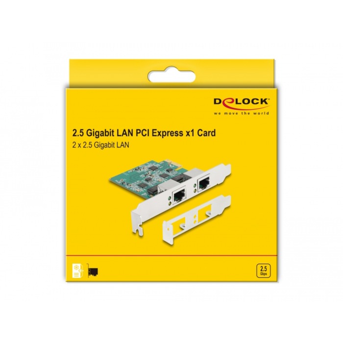 DeLOCK PCI Express x1 Card to 2 x RJ45 2.5 Gigabit LAN RT