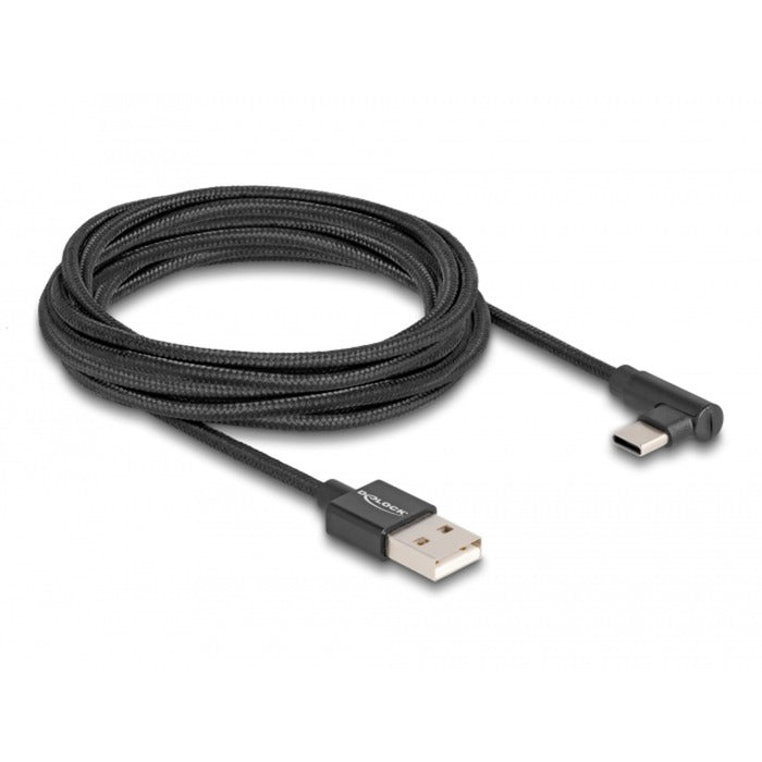 Delock USB 2.0 Cable tipo-un macho a USB Type-C Angle masculino