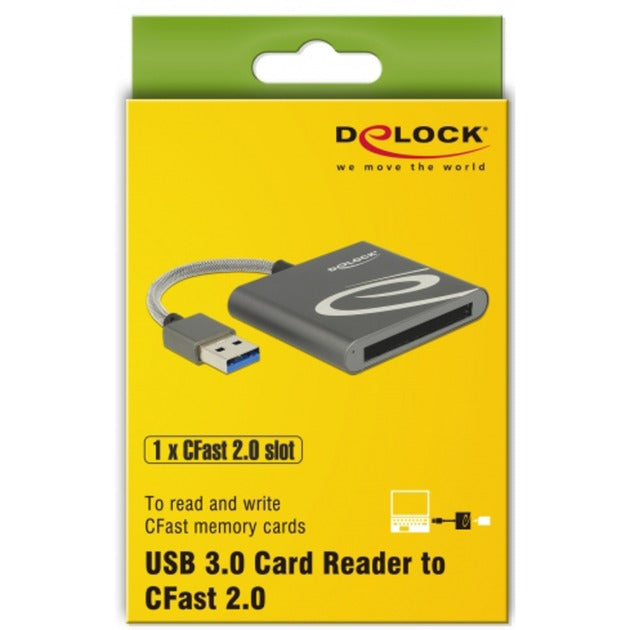DeLOCK USB 3.0 kaartlezer voor CFast 2.0-geheugenkaarten