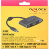 DeLOCK USB-C male > HDMI female + USB-A + USB-C PD