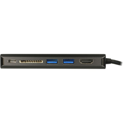 Delock usb type-c 3.1 docking station hdmi 4k 30 hz, gigabit lan en usb pd functie (antraciet, hdmi, usb-c, usb-a, sd-kaartlezer)