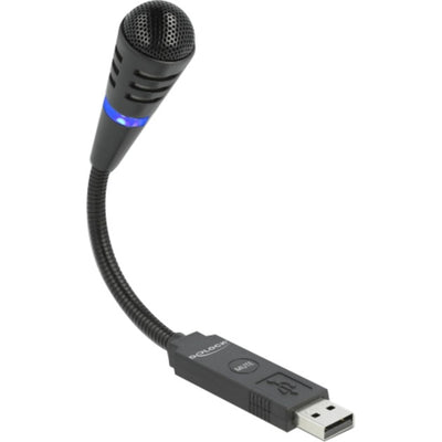 DeLOCK USB zwanenhalsmicrofoon met mute knop