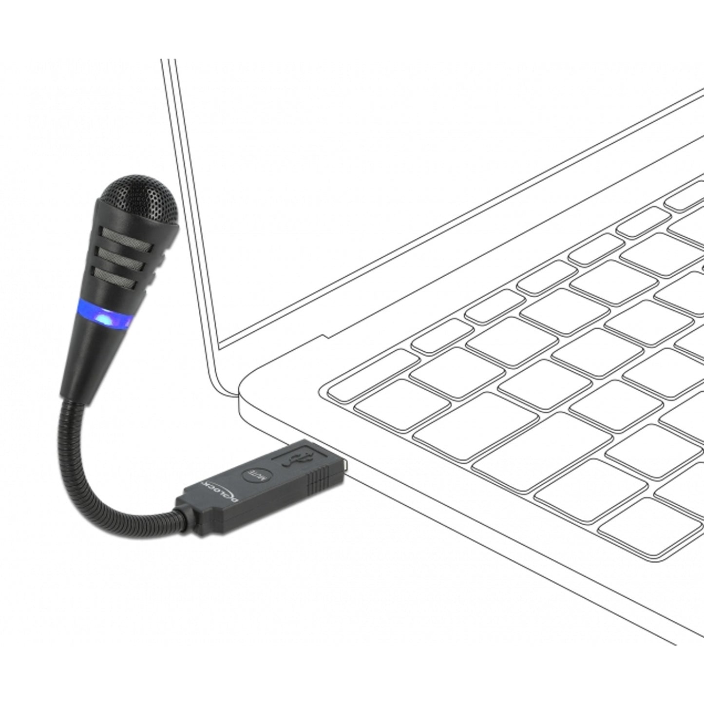 Delock USB USB Swan Neck Micrófono con botón de silencio