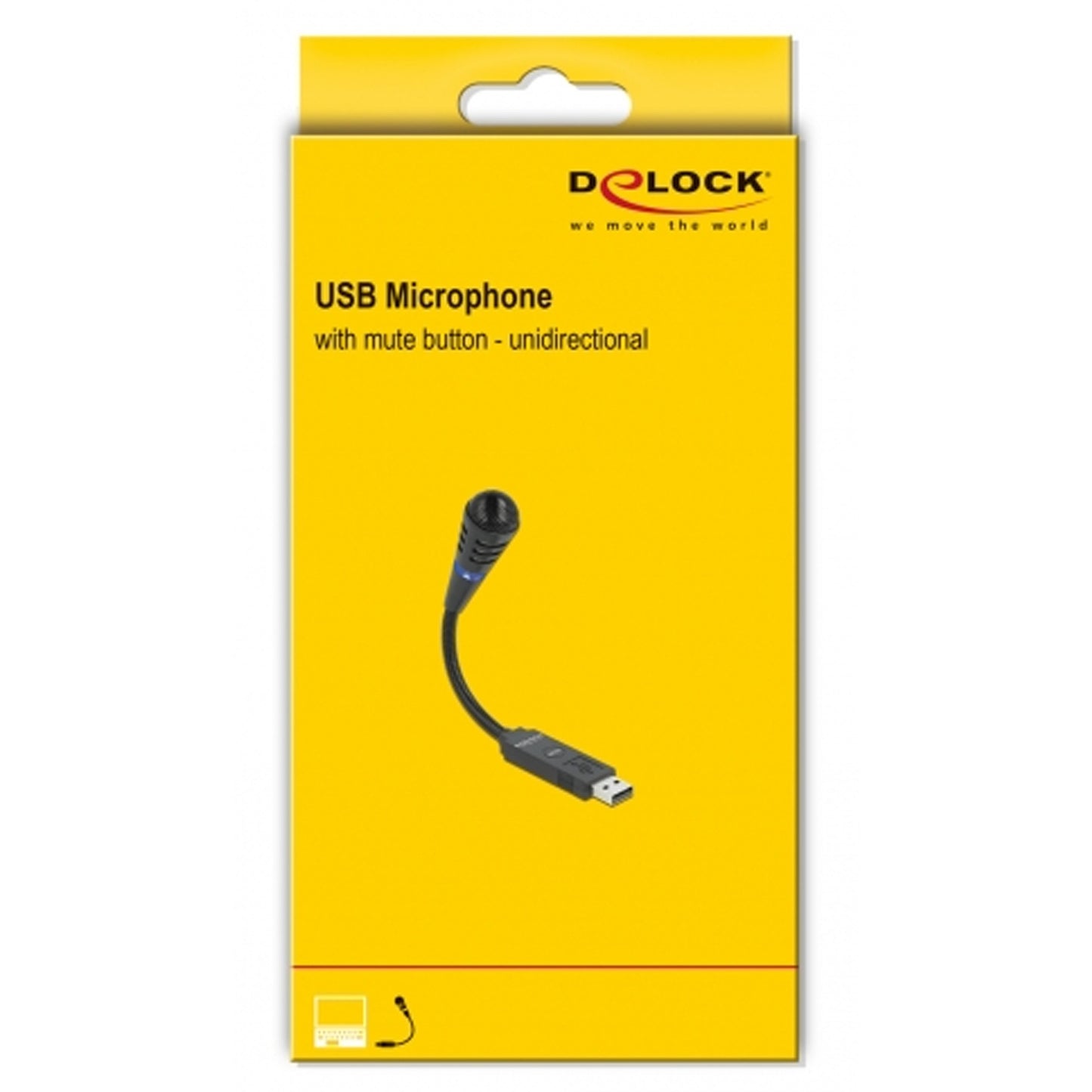 Delock USB Swan Neck Microfono con bottone muto