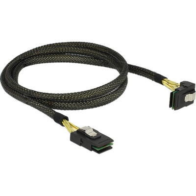 Delock mini sas sff-8087 > mini sas sff-8087 angled , 1m kabel (zwart, 83642)