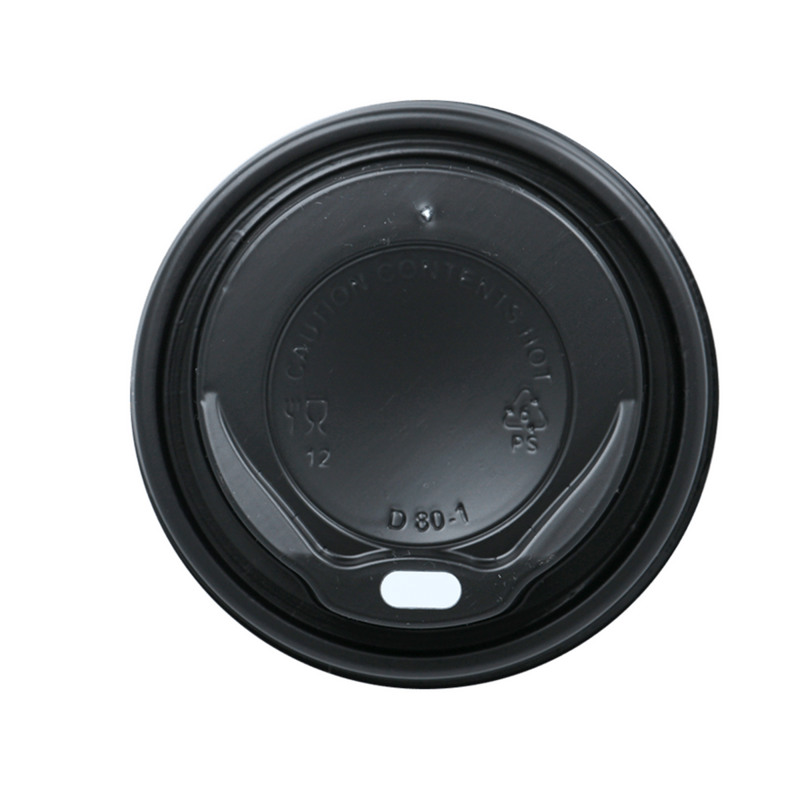 Coperchio to-go nero 80mm per tazza caffè 230ml (100 pezzi)