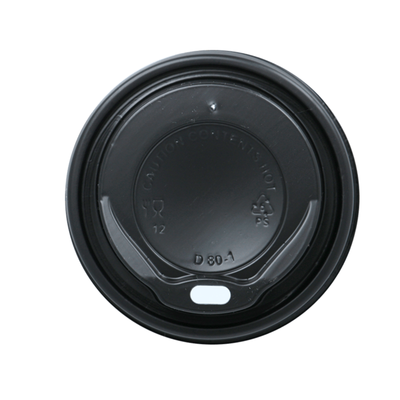 Tapa to-go negra 80mm para taza de café 230ml (100 piezas)