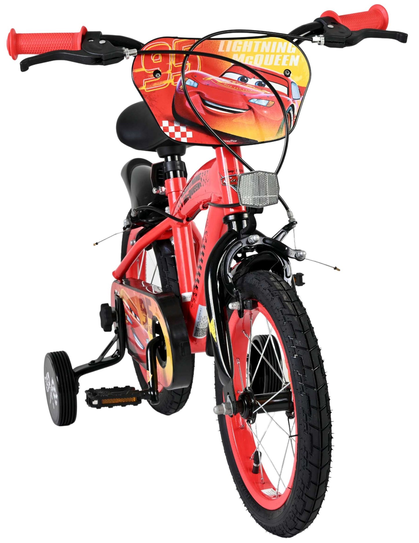 Bicicletta per bambini Disney Autos Disney Cars - ragazzi - 14 pollici - rossa - due freni a mano