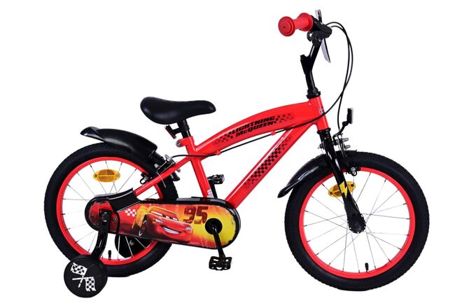 Disney autos disney cars kinderfiets - jongens - 16 inch - rood - twee handremmen