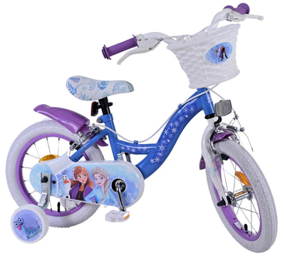 Disney Frozen 2 Kinderfiets Meisjes 14 inch Blauw Paars Twee handremmen