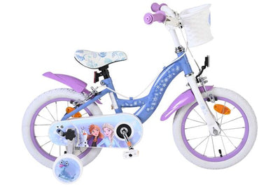 Volare disney frozen 2 kinderfiets - meisjes - 14 inch - blauw paars - twee handremmen