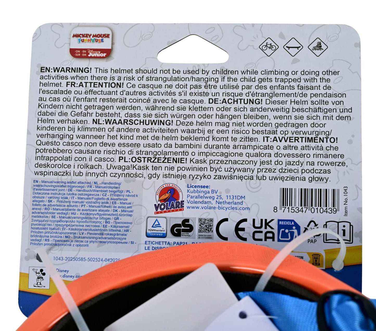 casco de bicicleta mickey mouse disney mickey