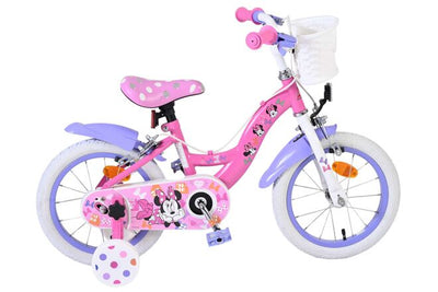 Disney minnie kinderfiets - meisjes - 14 inch - roze - twee handremmen