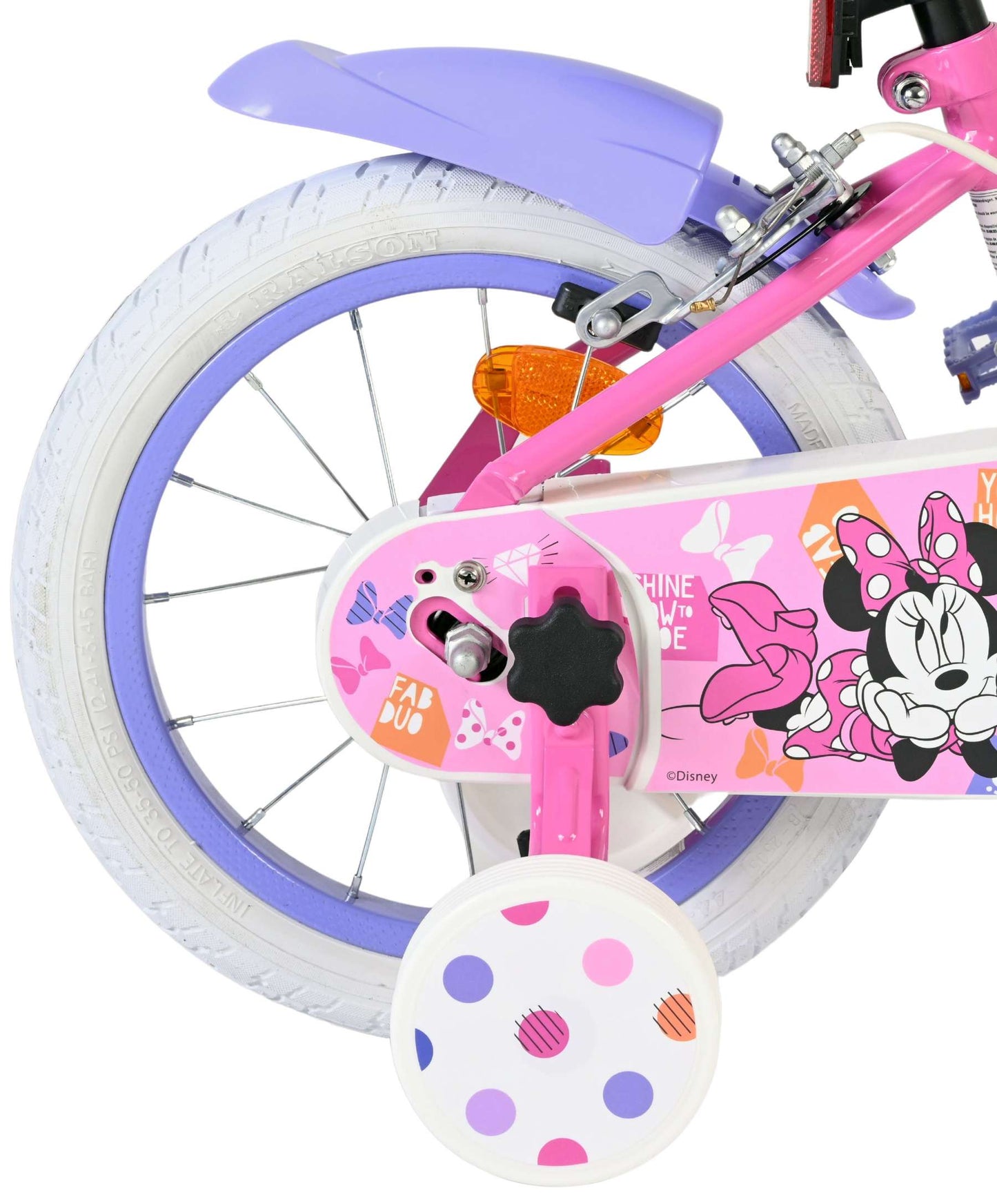 Bicicletta per bambini Disney Minnie - ragazze - 14 pollici - rosa - due freni a mano