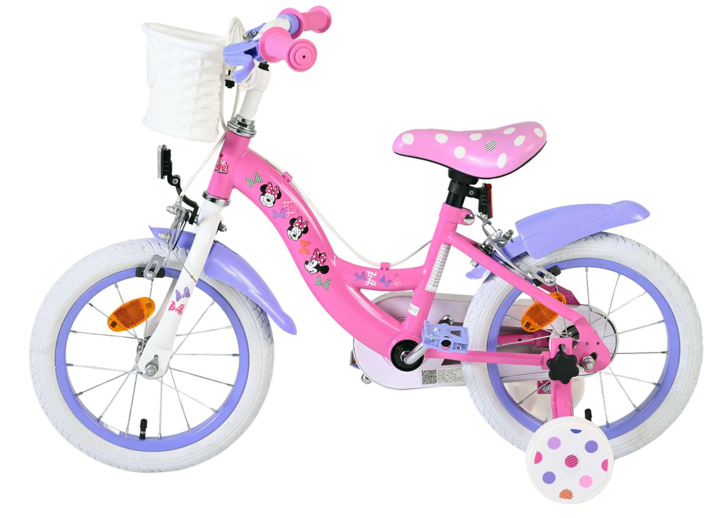 Bicicletta per bambini Disney Minnie - ragazze - 14 pollici - rosa - due freni a mano