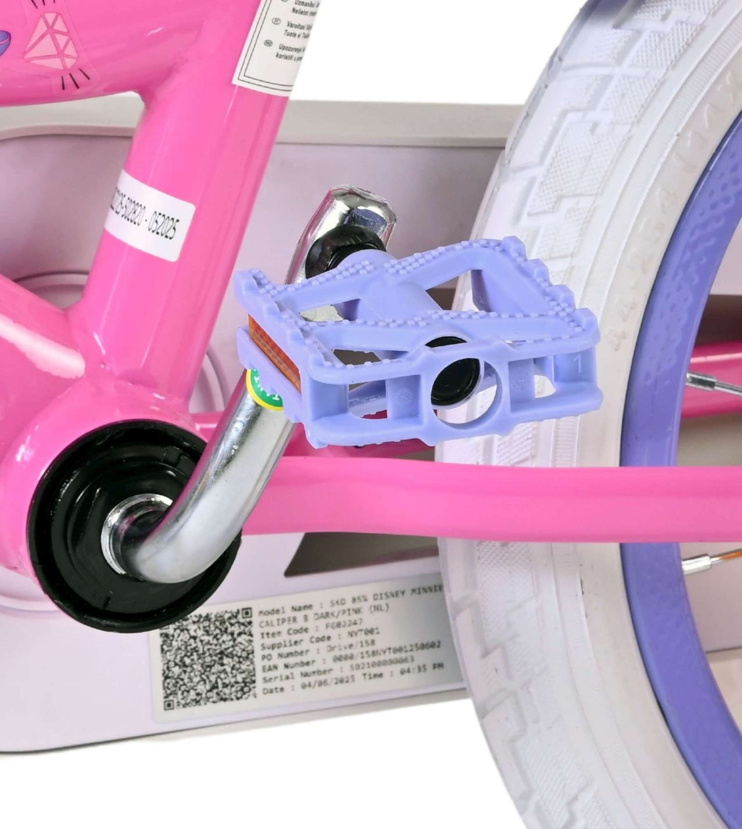 Bicicletta per bambini Disney Minnie - ragazze - 14 pollici - rosa - due freni a mano